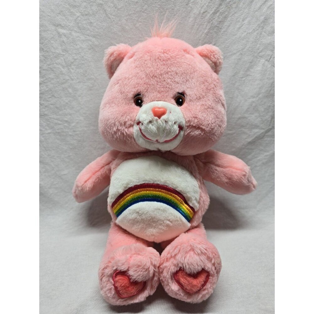Care Bears PINK CHEER 13" Plush Stuffed Animal Vintage 2002 Play Along